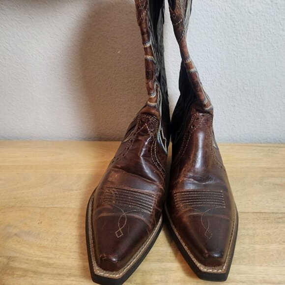 Ariat Boots Womens Size 6B Brown Leather Western Cowboy ATS Square Toe - Picture 8 of 14